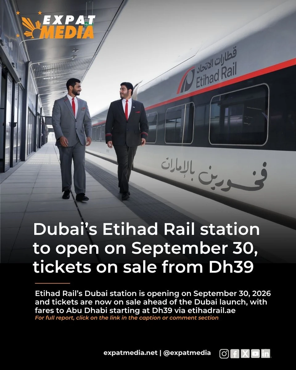 Etihad Rail Links Dubai and Abu Dhabi: New Station Opens with AED 39 Fares