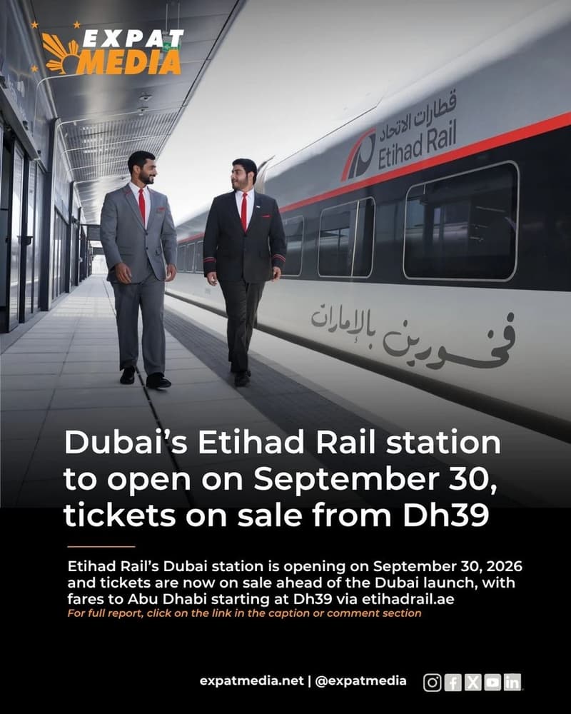 Etihad Rail Links Dubai and Abu Dhabi: New Station Opens with AED 39 Fares