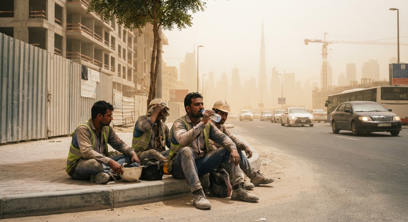 Beat the Heat: UAE Temperatures Hit 46°C as Dusty Winds and Midday Break Continue