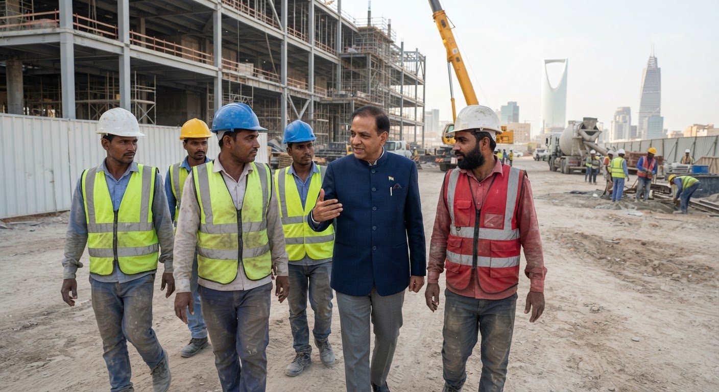 Indian Minister Visits Saudi Arabia to Boost Labor Welfare and Skills