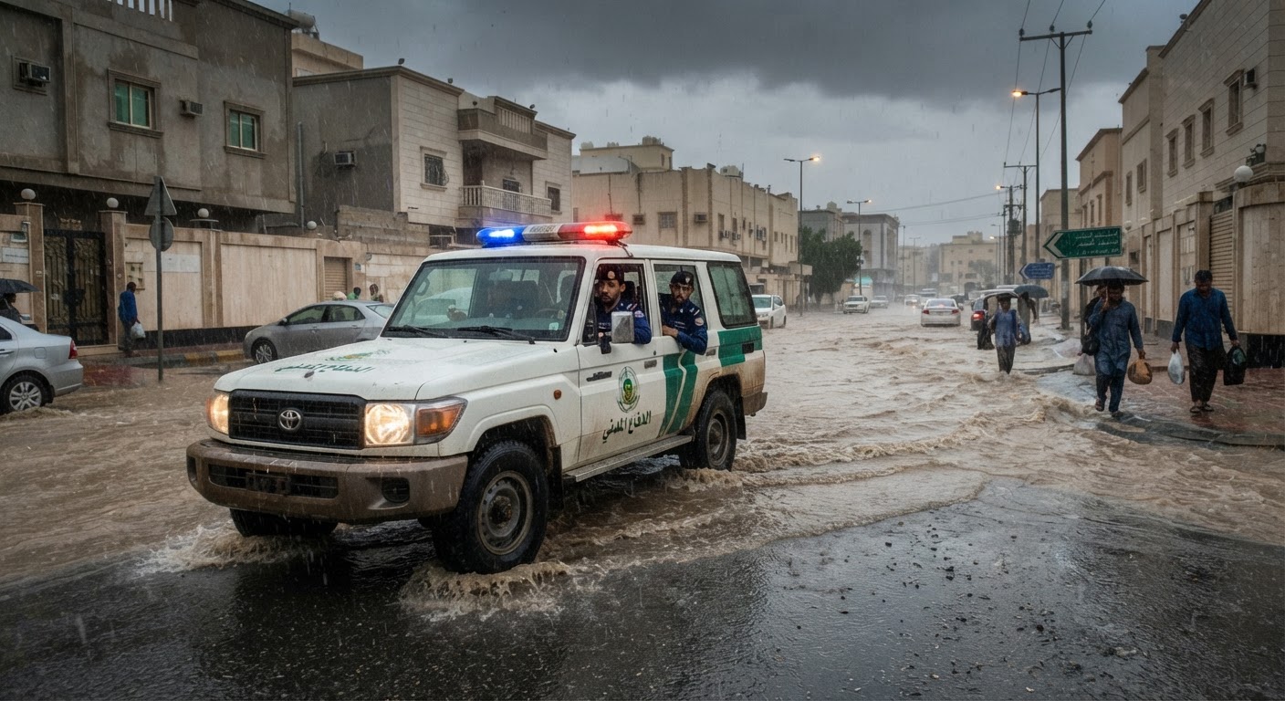 Urgent Saudi Weather Alert: Flash Floods And Heavy Rains Threaten Workers