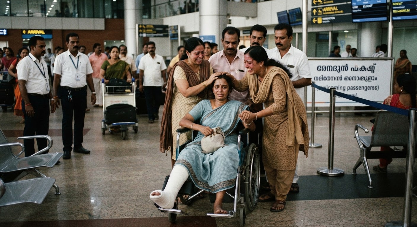 Indian Domestic Worker Returns Home to Kerala After Eight Months in Kuwait Hospital