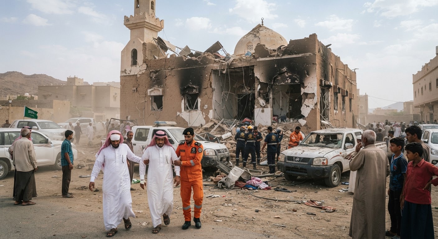 Houthi Missile Hits Saudi Mosque And Drones Shut Pipeline