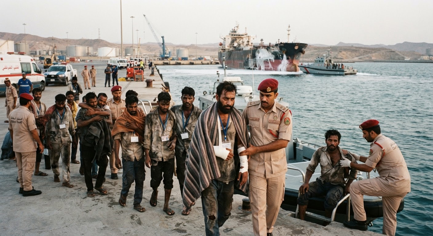 13 Indian Crew Rescued After Attack Near Oman Coast