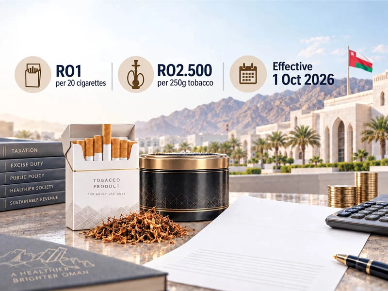 Oman Sets New Minimum Prices for Tobacco Products Starting October 2026