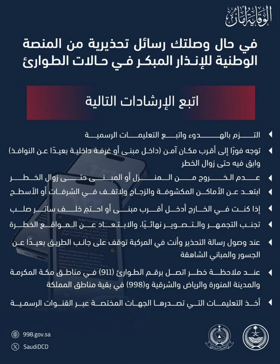 Urgent Safety Alert: Saudi Civil Defense Issues Warnings for Jeddah and Taif