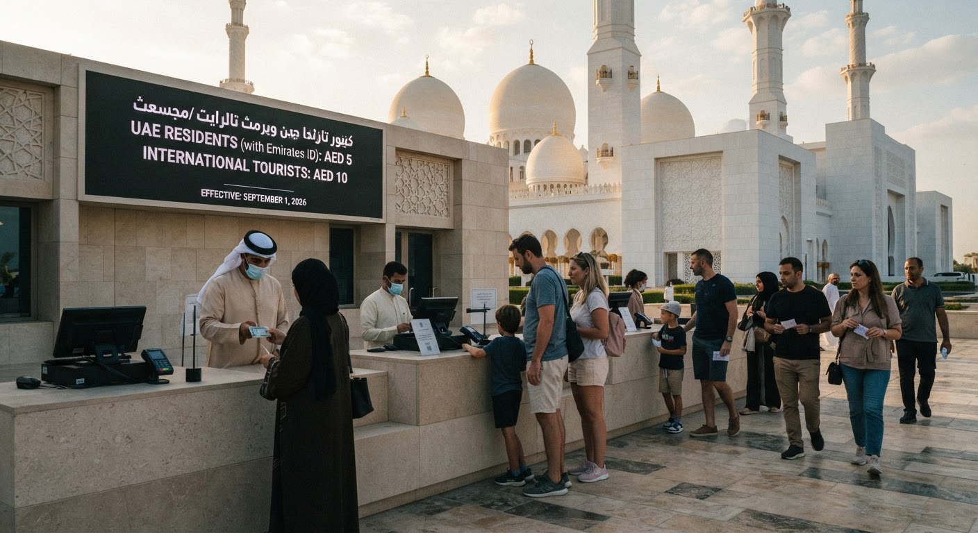 Abu Dhabi's Sheikh Zayed Grand Mosque Announces Entry Fees From September 2026